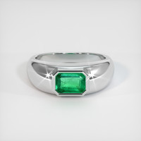 0.80 Ct. Emerald Ring, 18K White Gold 1