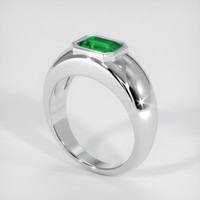 0.80 Ct. Emerald Ring, 18K White Gold 2