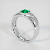 1.00 Ct. Emerald Ring, 18K White Gold 2