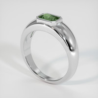 0.87 Ct. Green Sapphire Ring, 18K White Gold 2