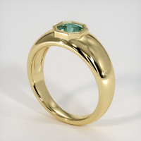 0.82 Ct. Bluish Green Sapphire Ring, 10K Yellow Gold 2