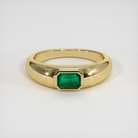 0.41 Ct. Emerald Ring, 18K Yellow Gold 1