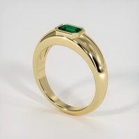 0.41 Ct. Emerald Ring, 18K Yellow Gold 2