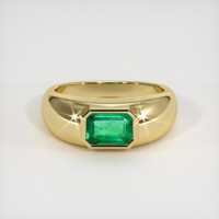 0.80 Ct. Emerald Ring, 18K Yellow Gold 1