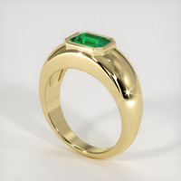 0.80 Ct. Emerald Ring, 18K Yellow Gold 2