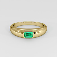 0.43 Ct. Emerald Ring, 18K Yellow Gold 1