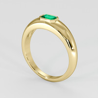 0.43 Ct. Emerald Ring, 18K Yellow Gold 2