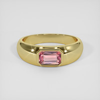 0.78 Ct. Pink Tourmaline Ring, 18K Yellow Gold 1