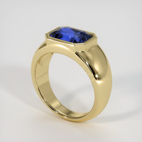 3.40 Ct. Blue Sapphire Ring, 18K Yellow Gold 2
