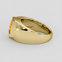 6.06 Ct. Yellowish Orange Sapphire Ring, 18K Yellow Gold 4