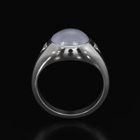 7.46 Ct. Grey Sapphire Ring, Platinum 950 3