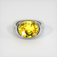 7.92 Ct. Yellow Sapphire Ring, Platinum 950 1