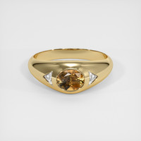 0.64 Ct. Orangish Brown Sapphire Ring, 18K Yellow Gold 1