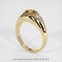 0.64 Ct. Orangish Brown Sapphire Ring, 18K Yellow Gold 2