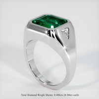 6.64 Ct. Emerald Ring, Platinum 950 2