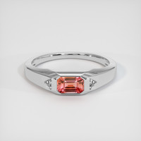 1.13 Ct. Padparadscha Sapphire Ring, Platinum 950 1