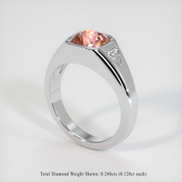 2.33 Ct. Padparadscha Sapphire Ring, Platinum 950 2