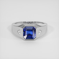 3.04 Ct. Blue Sapphire Ring, 14K White Gold 1
