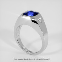 3.04 Ct. Blue Sapphire Ring, 14K White Gold 2