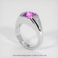 3.53 Ct. Pink Sapphire Ring, 14K White Gold 2
