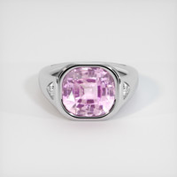 6.64 Ct. Pink Sapphire Ring, 14K White Gold 1