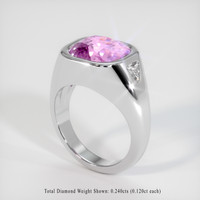6.64 Ct. Pink Sapphire Ring, 14K White Gold 2