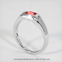 1.13 Ct. Padparadscha Sapphire Ring, 14K White Gold 2
