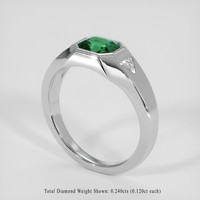 0.75 Ct. Emerald Ring, 18K White Gold 2