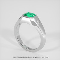 1.04 Ct. Emerald Ring, 18K White Gold 2