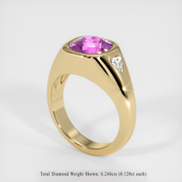 3.53 Ct. Pink Sapphire Ring, 14K Yellow Gold 2