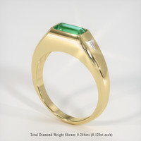 0.81 Ct. Emerald Ring, 18K Yellow Gold 2