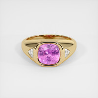 3.53 Ct. Pink Sapphire Ring, 18K Yellow Gold 1
