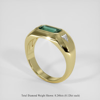 1.06 Ct. Bluish Green Sapphire Ring, 18K Yellow Gold 2