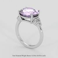 4.26 Ct. Purple Rose Quartz Ring, Platinum 950 2