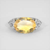 7.12 Ct. Yellow Citrine Ring, Platinum 950 1