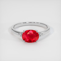 1.30 Ct. Ruby Ring, Platinum 950 1