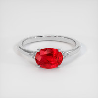 1.30 Ct. Ruby Ring, Platinum 950 1