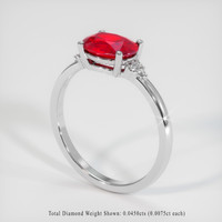 1.41 Ct. Ruby Ring, Platinum 950 2