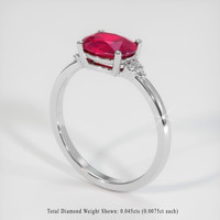 1.31 Ct. Ruby Ring, Platinum 950 2