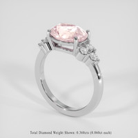 3.21 Ct. Pink Sapphire Ring, Platinum 950 2
