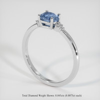 1.10 Ct. Blue Sapphire Ring, Platinum 950 2