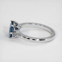 1.58 Ct. Greenish Blue Sapphire Ring, Platinum 950 4