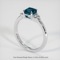 1.37 Ct. Greenish Blue Sapphire Ring, Platinum 950 2