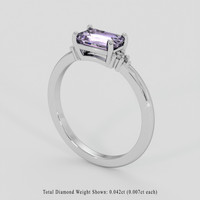 1.30 Ct. Purple Sapphire Ring, Platinum 950 2