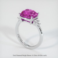 5.22 Ct. Purplish Pink Sapphire Ring, Platinum 950 2
