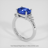 3.23 Ct. Blue Sapphire Ring, Platinum 950 2