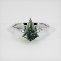 2.18 Ct. Green Sapphire Ring, Platinum 950 1