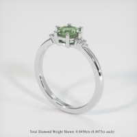 0.89 Ct. Green Sapphire Ring, Platinum 950 2