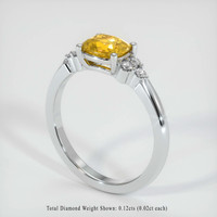 1.04 Ct. Yellow Sapphire Ring, Platinum 950 2