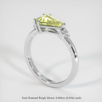 1.51 Ct. Yellowish Green Sapphire Ring, Platinum 950 2